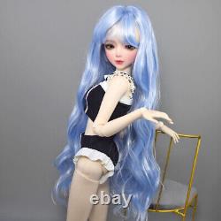 New Full Set BJD Doll 1/3 56cm Ball Jointed Girls Dolls with Blue Hair Assembled