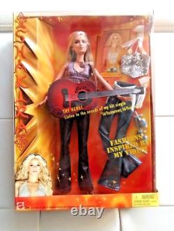 New Mattel 2003 Shakira Barbie Doll with Guitar Plays/Sings Whenever Wherever