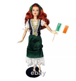 OOAK Looks Model #13 Redhead Doll Wearing Green Vest Skirt Irish Flag of Ireland