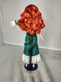 OOAK Looks Model #13 Redhead Doll Wearing Green Vest Skirt Irish Flag of Ireland