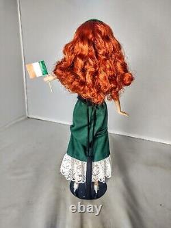 OOAK Looks Model #13 Redhead Doll Wearing Green Vest Skirt Irish Flag of Ireland