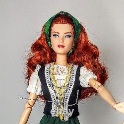OOAK Looks Model #13 Redhead Doll Wearing Green Vest Skirt Irish Flag of Ireland