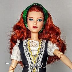 OOAK Looks Model #13 Redhead Doll Wearing Green Vest Skirt Irish Flag of Ireland