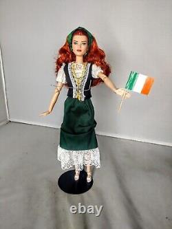 OOAK Looks Model #13 Redhead Doll Wearing Green Vest Skirt Irish Flag of Ireland