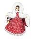 Ooak Red Fur Cape Winter Christmas Caroler Fashion Doll Holiday Snowflake Dress