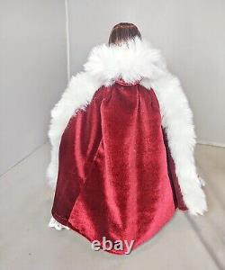 OOAK Red Fur Cape Winter Christmas Caroler Fashion Doll Holiday Snowflake Dress