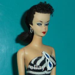 Orig 1959 Brunette #1 Ponytail Barbie Doll W All Original Paint Holy Grail