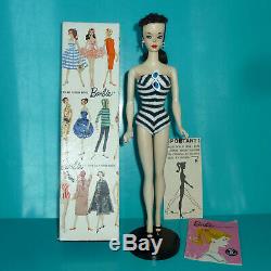 Orig Vintage Rare 1959 Hand-painted Brunette #1 Ponytail Barbie Doll Nmint