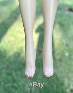 Original Vintage #3 Brunette Ponytail Barbie TM Box Stand 1959 NIPPLES