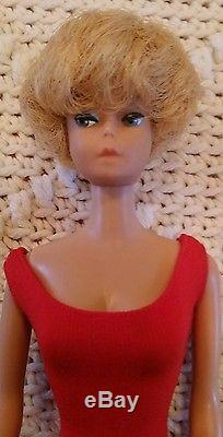 Original Vintage Blonde Bubblecut Barbie Doll 1962 with Clothes