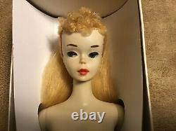 PRETTY #3 BLONDE PONYTAIL BARBIE With #2 BODY WithNIPPLES, TM STAND, R BOX