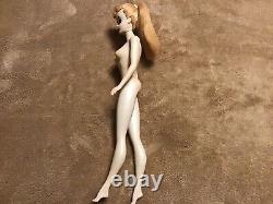 PRETTY #3 BLONDE PONYTAIL BARBIE With #2 BODY WithNIPPLES, TM STAND, R BOX