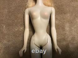 PRETTY #3 BLONDE PONYTAIL BARBIE With #2 BODY WithNIPPLES, TM STAND, R BOX