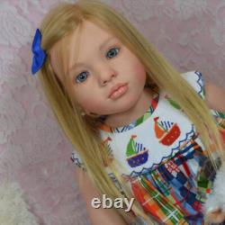 Painted Reborn Doll Kit 40in Toddler Girl DIY Part Rooted Hair + Cloth Body Gift