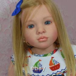 Painted Reborn Doll Kit 40in Toddler Girl DIY Part Rooted Hair + Cloth Body Gift