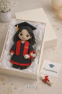 Personalized Name Handmade Crochet Graduation Doll, Amigurumi Graduate Gift
