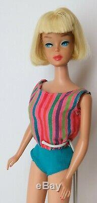 Platinum EXC 1965 Bend Leg American Girl Barbie with swimsuit