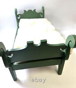 Pleasant Co Doll 1997 Josefina Wood Sleigh Bed 1st Ed Green Mattress Vtg RETIRED