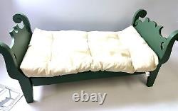 Pleasant Co Doll 1997 Josefina Wood Sleigh Bed 1st Ed Green Mattress Vtg RETIRED