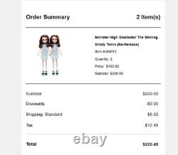 Presale Monster High Skullector 2025 The Shining Grady Twins 45th Anniversary