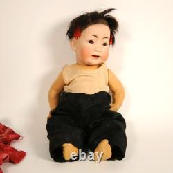 RARE ANTIQUE JDK KESTNER #, 12 CHINESE BABY DOLL w ORIGINAL CLOTHING