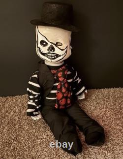 RARE FIND OOAK Custom Vintage Scary Clown Three Faced Sitting Doll Rotating Head