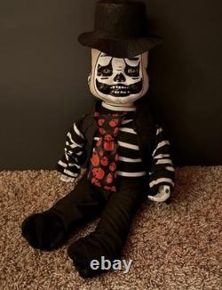 RARE FIND OOAK Custom Vintage Scary Clown Three Faced Sitting Doll Rotating Head
