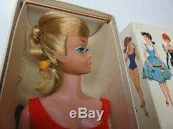 RARE MINT IN BOX Ash Blonde SWIRL 1964 Barbie Vintage WRIST TAG Ponytail