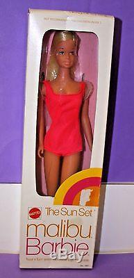 RARE! Vintage 1975 The Sun Set Malibu Barbie NRFB White Box Released Only 1 YEAR
