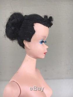 RARE Vintage Brunette #4 Ponytail Barbie Doll with Factory Bun Updo
