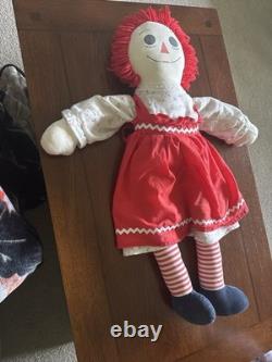Ragady Ann Doll 1960-1980 Really Good Condition With Red And White Coloration