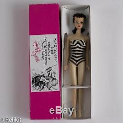 Rare 1959 #1 Brunette Ponytail Barbie Doll With Sunglasses and Shoes