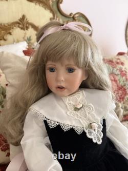 Rare! 28 Inch Shay By Donna Rubert Porcelain Doll With Black Velvet Pinafore