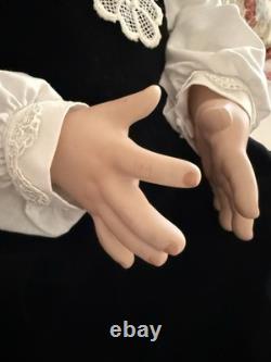 Rare! 28 Inch Shay By Donna Rubert Porcelain Doll With Black Velvet Pinafore