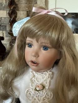 Rare! 28 Inch Shay By Donna Rubert Porcelain Doll With Black Velvet Pinafore
