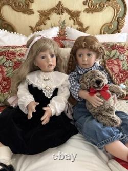 Rare! 28 Inch Shay By Donna Rubert Porcelain Doll With Black Velvet Pinafore
