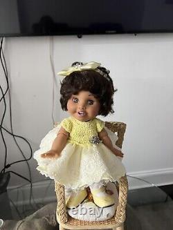 Rare 90s Galoob Baby Face Hispanic Doll So Tender Tina Restring & Designer Dress