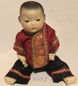 Rare Antique AM353 Asian Character Baby Doll Circa 1913 Germany 11in Bisque Head