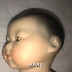 Rare Antique AM353 Asian Character Baby Doll Circa 1913 Germany 11in Bisque Head