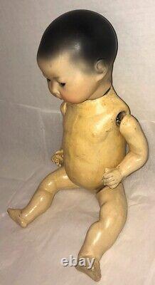 Rare Antique AM353 Asian Character Baby Doll Circa 1913 Germany 11in Bisque Head