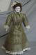 Rare Antique German China Doll Silk Dress Bonnet Original Human Hair Wig 14 1/4