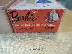 Rare HTF Stock 850 BRUNETTE Ponytail Barbie # 1 #2 #3 Box Accessories No Doll