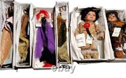 Rare Heirloom Dolls Collection, Seven Porcelain Dolls With Tags And Certificates