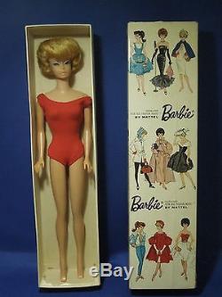 Rare Vintage 1962 Barbie Doll No. 850 Blond Bubble Haircut Red Swimsuit Japanese