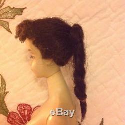 Rare Vintage # 3 Brunette Factory Braid Ponytail Barbie Doll Check Her Out L@@k