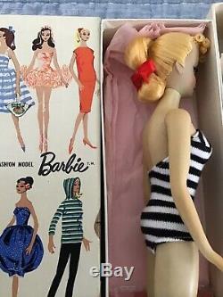 Rare Vintage OOAK Hand Painted 1959 #1 Blond Ponytail Barbie with TM Box