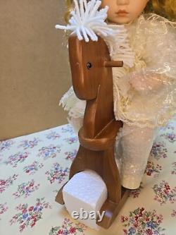 Rare Vtg Porcelain Doll On Rocking Horse Emily Crowne Collection #9814029