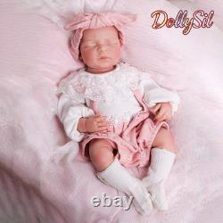Reborn Baby Doll Silicone Full Body Lifelike Newborn Toy Girl Doll 17.5 Inch