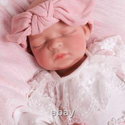 Reborn Baby Doll Silicone Full Body Lifelike Newborn Toy Girl Doll 17.5 Inch