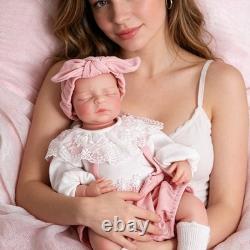 Reborn Baby Doll Silicone Full Body Lifelike Newborn Toy Girl Doll 17.5 Inch